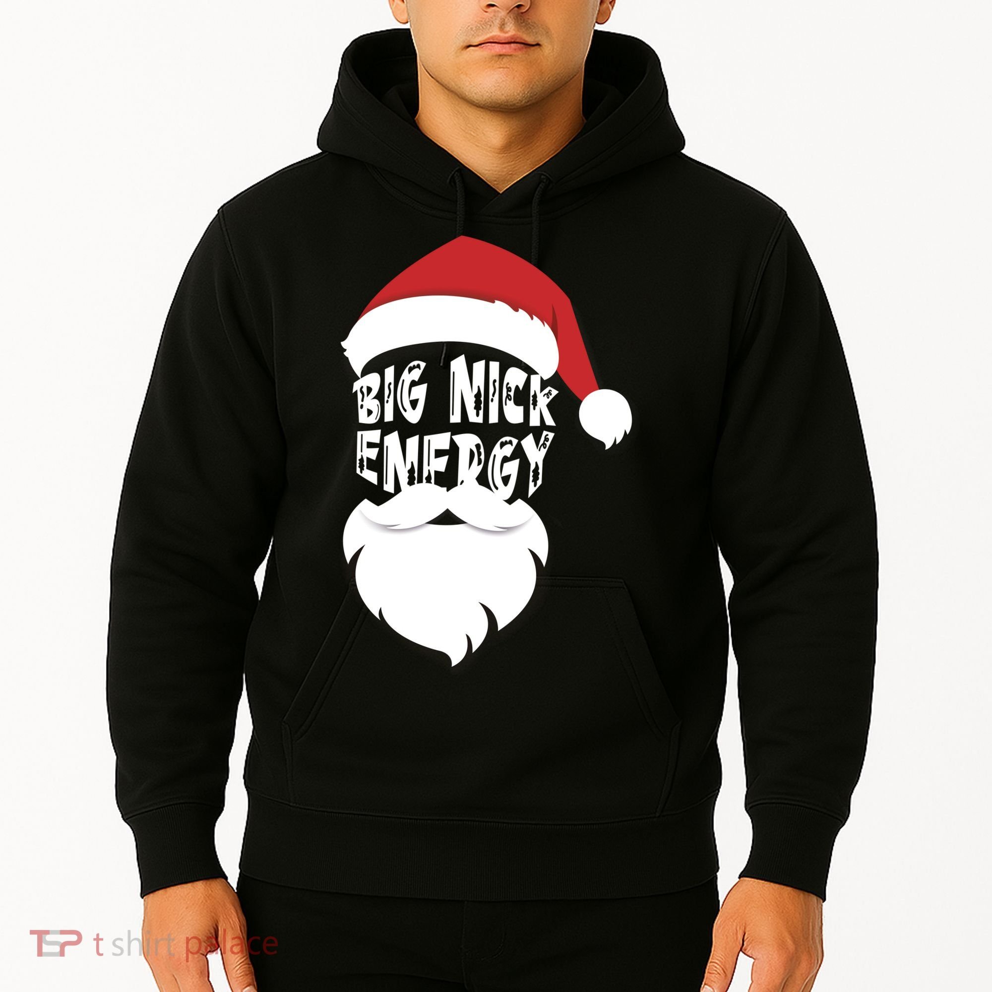 Big Nick Energy Funny Xmas Santa Hipster Hoodie