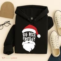 Big Nick Energy Funny Xmas Santa Hipster Hoodie thumb 4