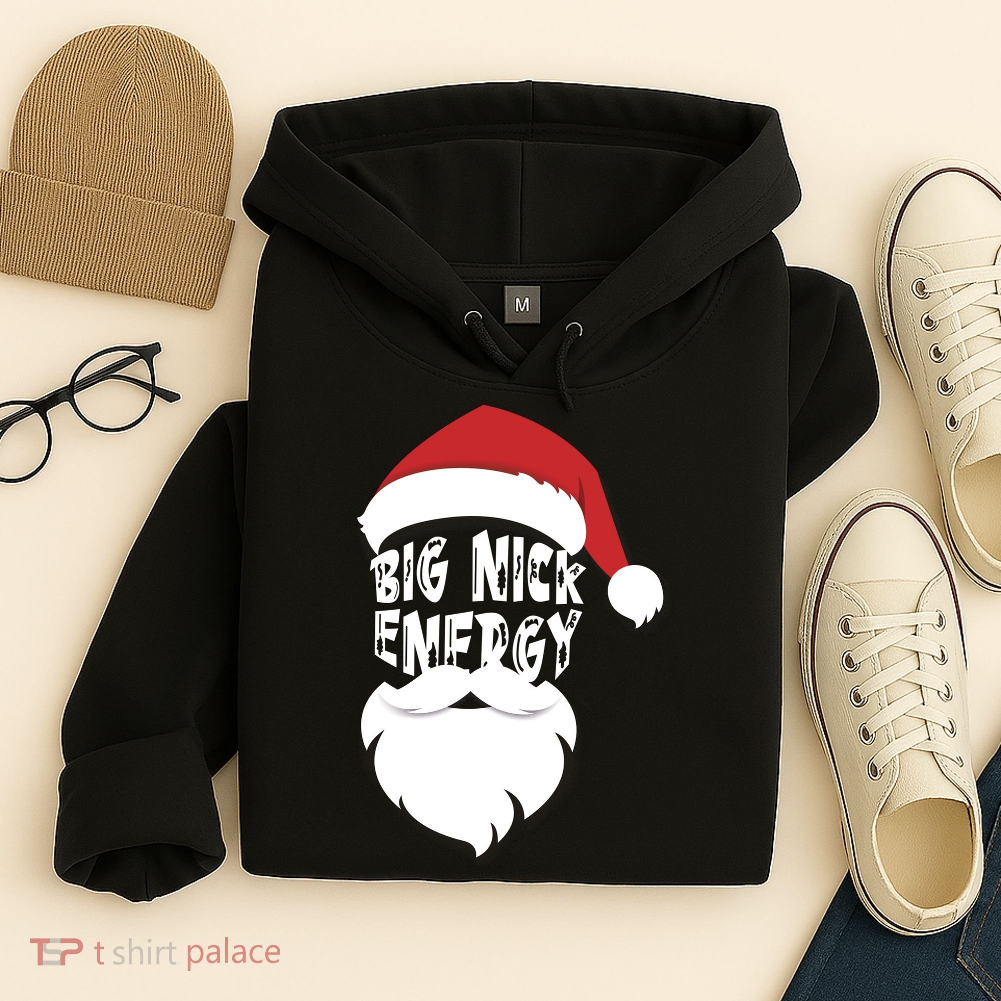 Big Nick Energy Funny Xmas Santa Hipster Hoodie