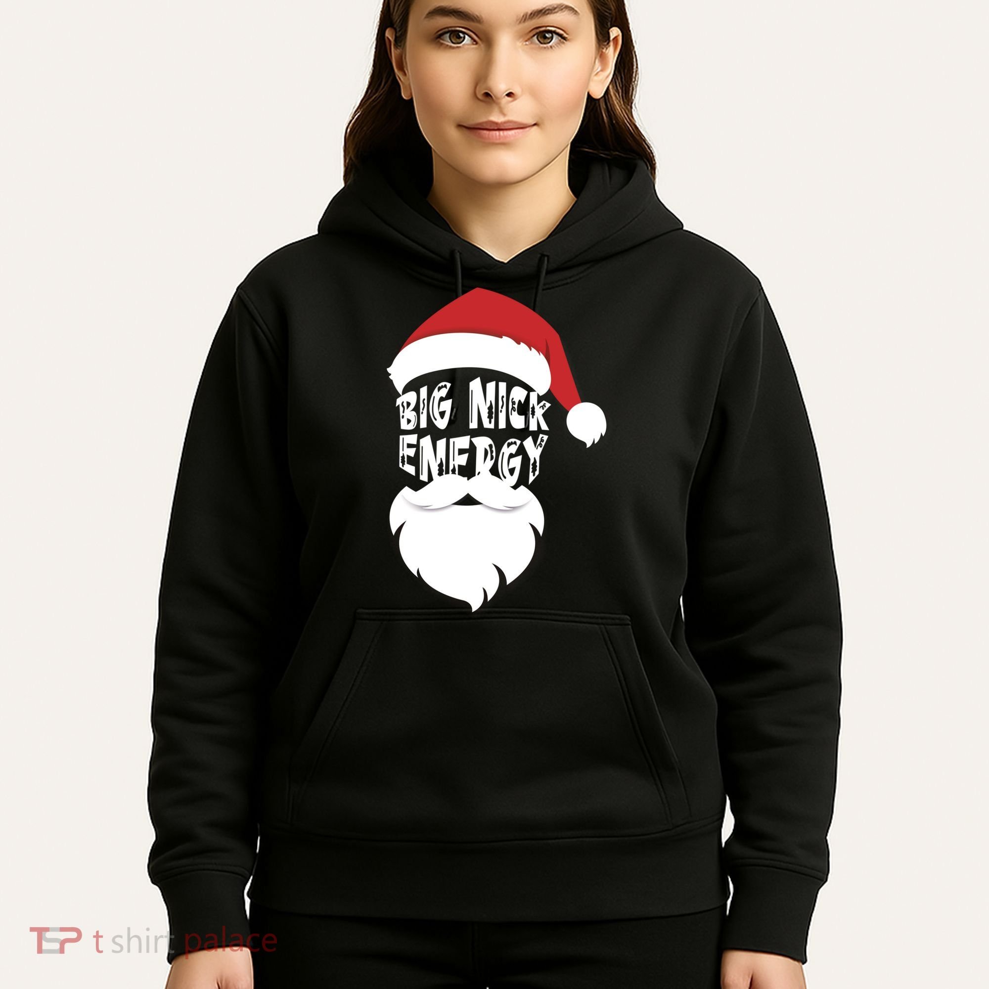 Big Nick Energy Funny Xmas Santa Hipster Hoodie