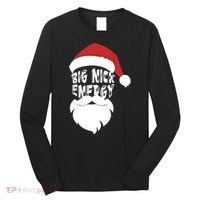 Big Nick Energy Funny Xmas Santa Hipster Long Sleeve Shirt thumb 0