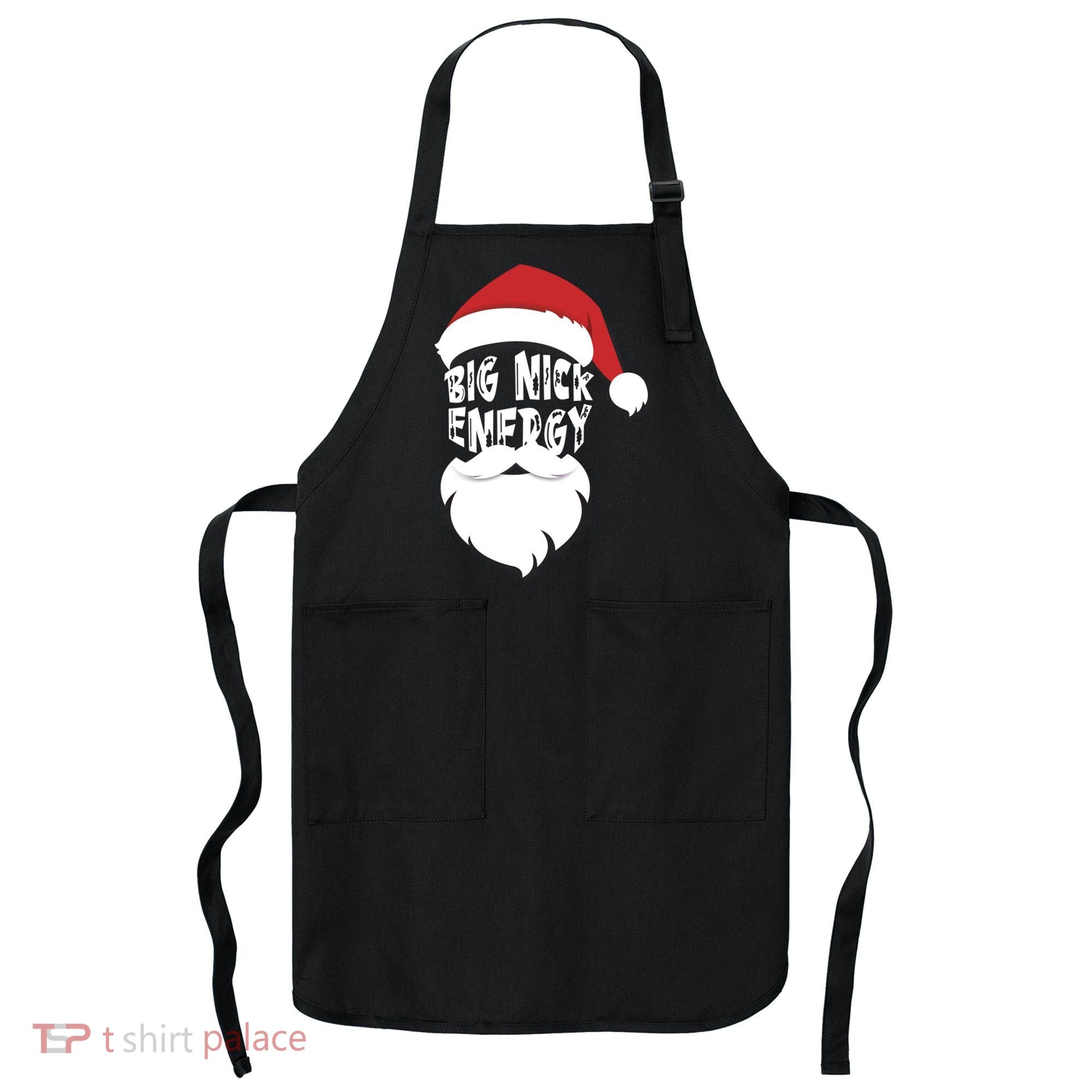 Big Nick Energy Funny Xmas Santa Hipster Apron