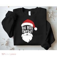 Big Nick Energy Funny Xmas Santa Hipster Sweatshirt thumb 2