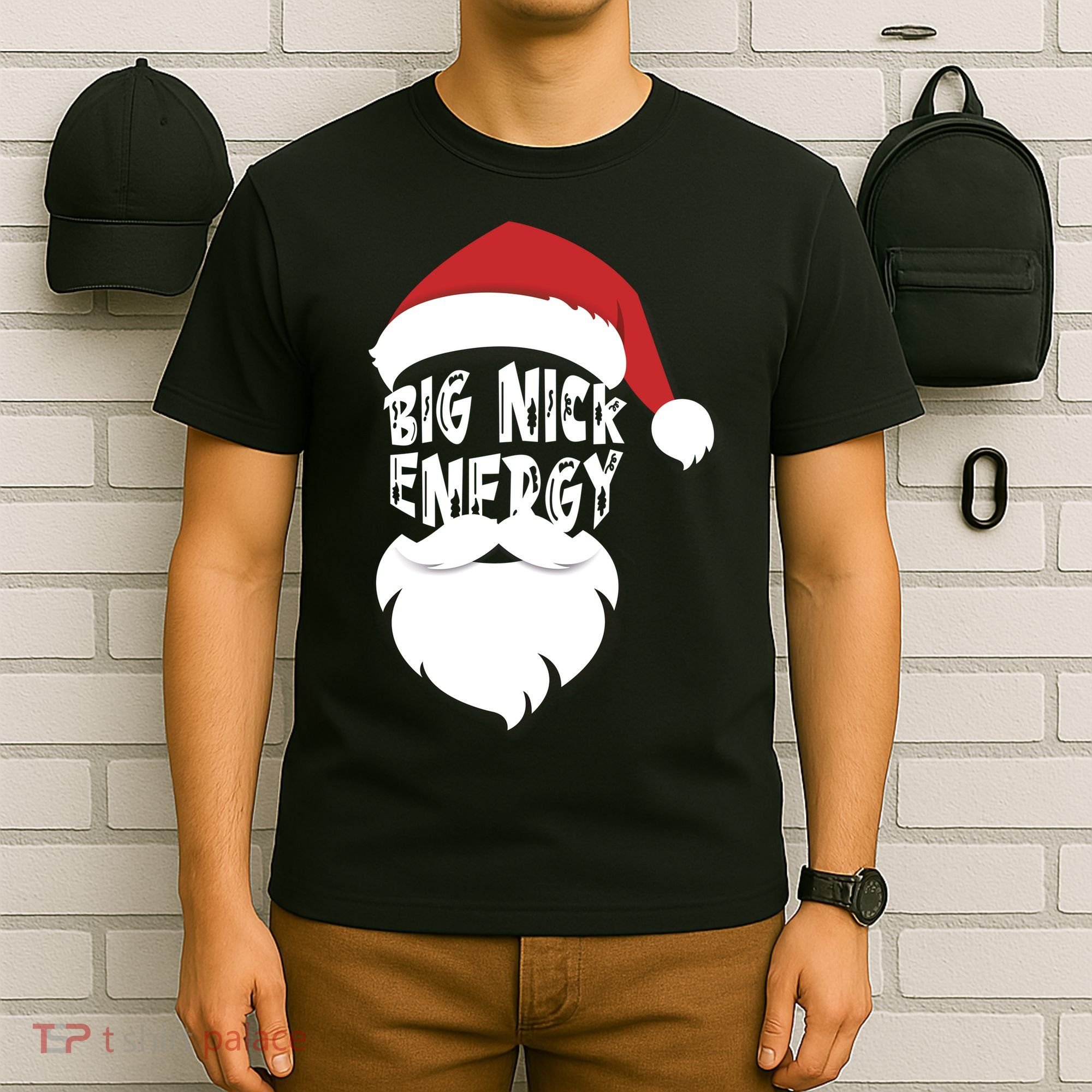 Big Nick Energy Funny Xmas Santa Hipster T-Shirt