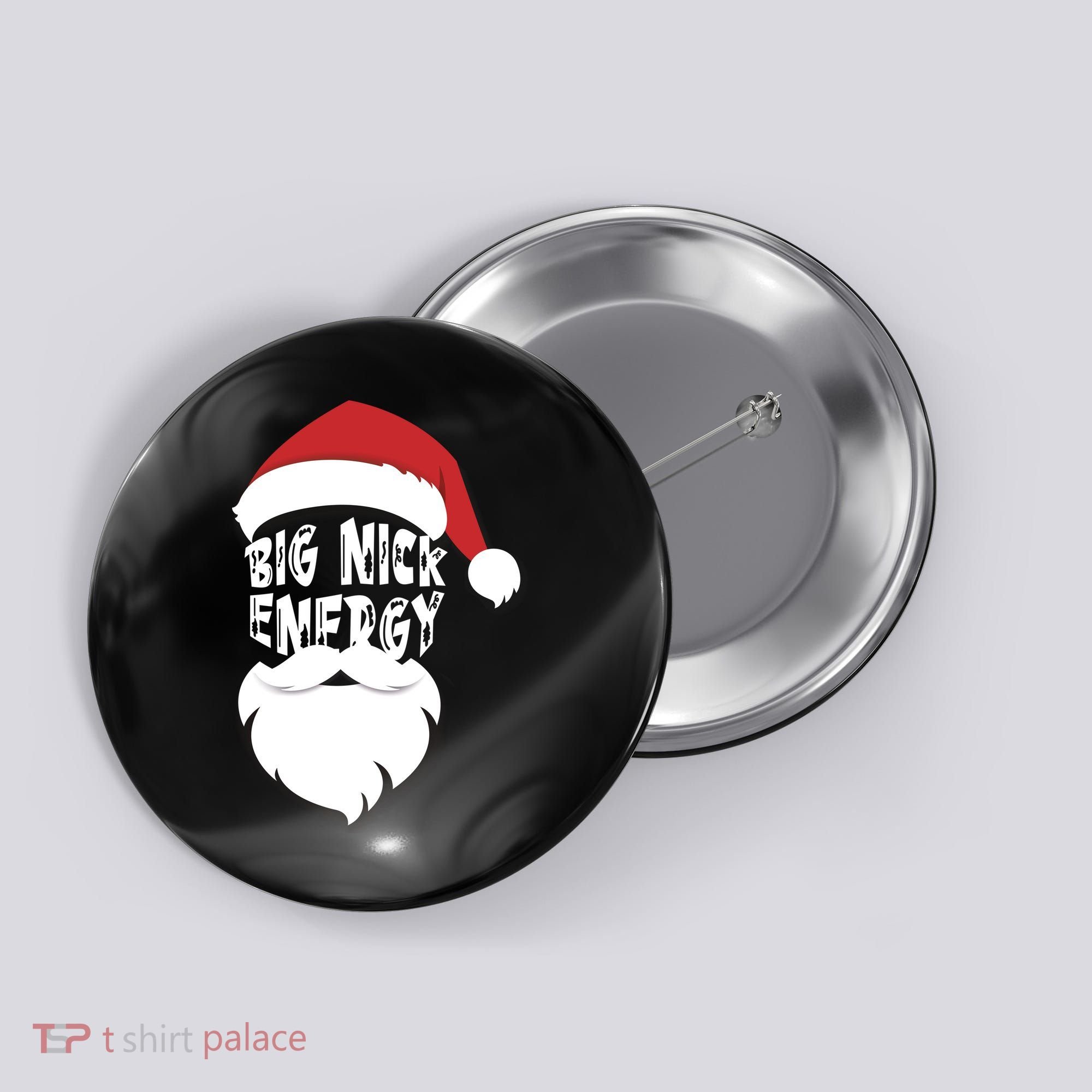 Big Nick Energy Funny Xmas Santa Hipster Button