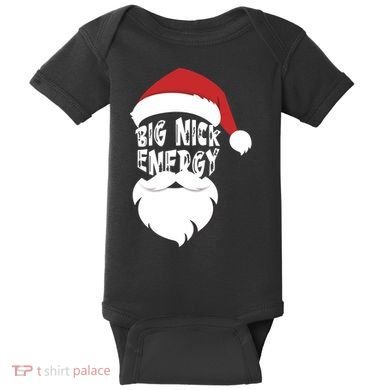 Big Nick Energy Funny Xmas Santa Hipster Baby Bodysuit
