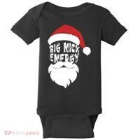 Big Nick Energy Funny Xmas Santa Hipster Baby Bodysuit thumb 0