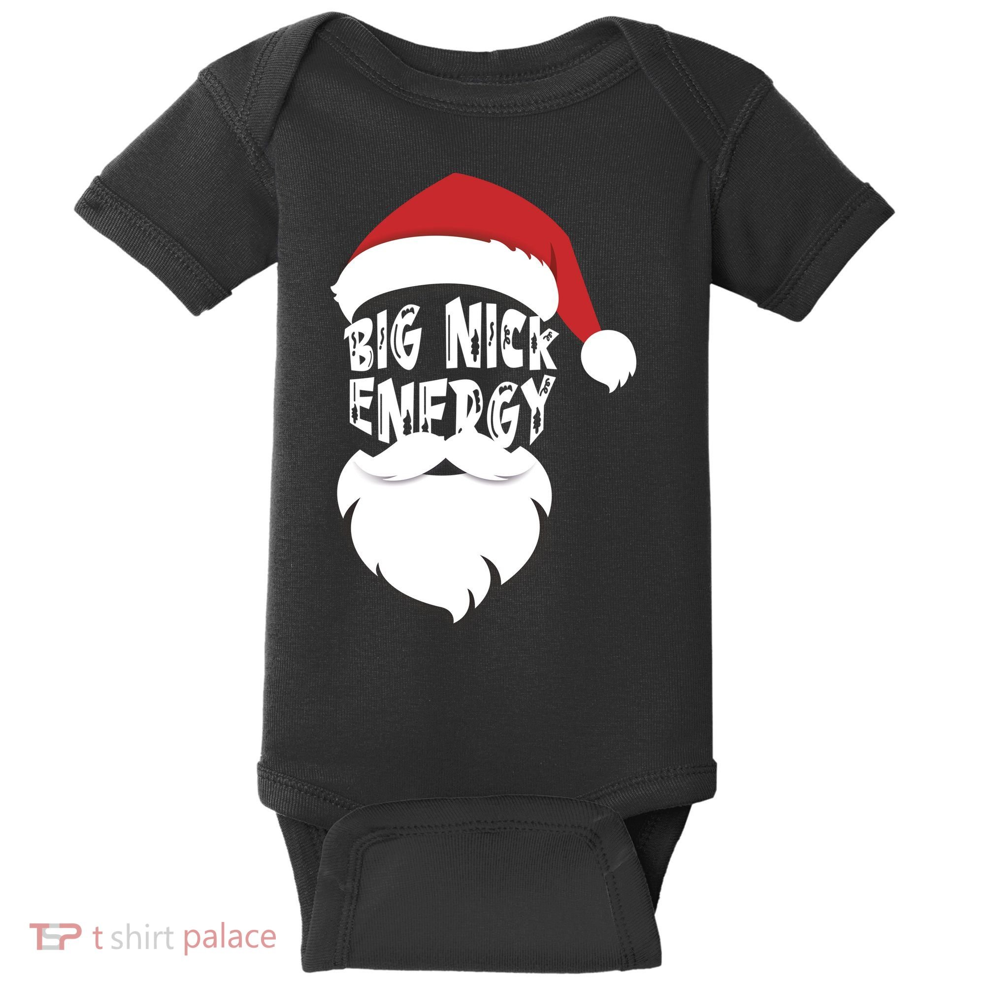 Big Nick Energy Funny Xmas Santa Hipster Baby Bodysuit