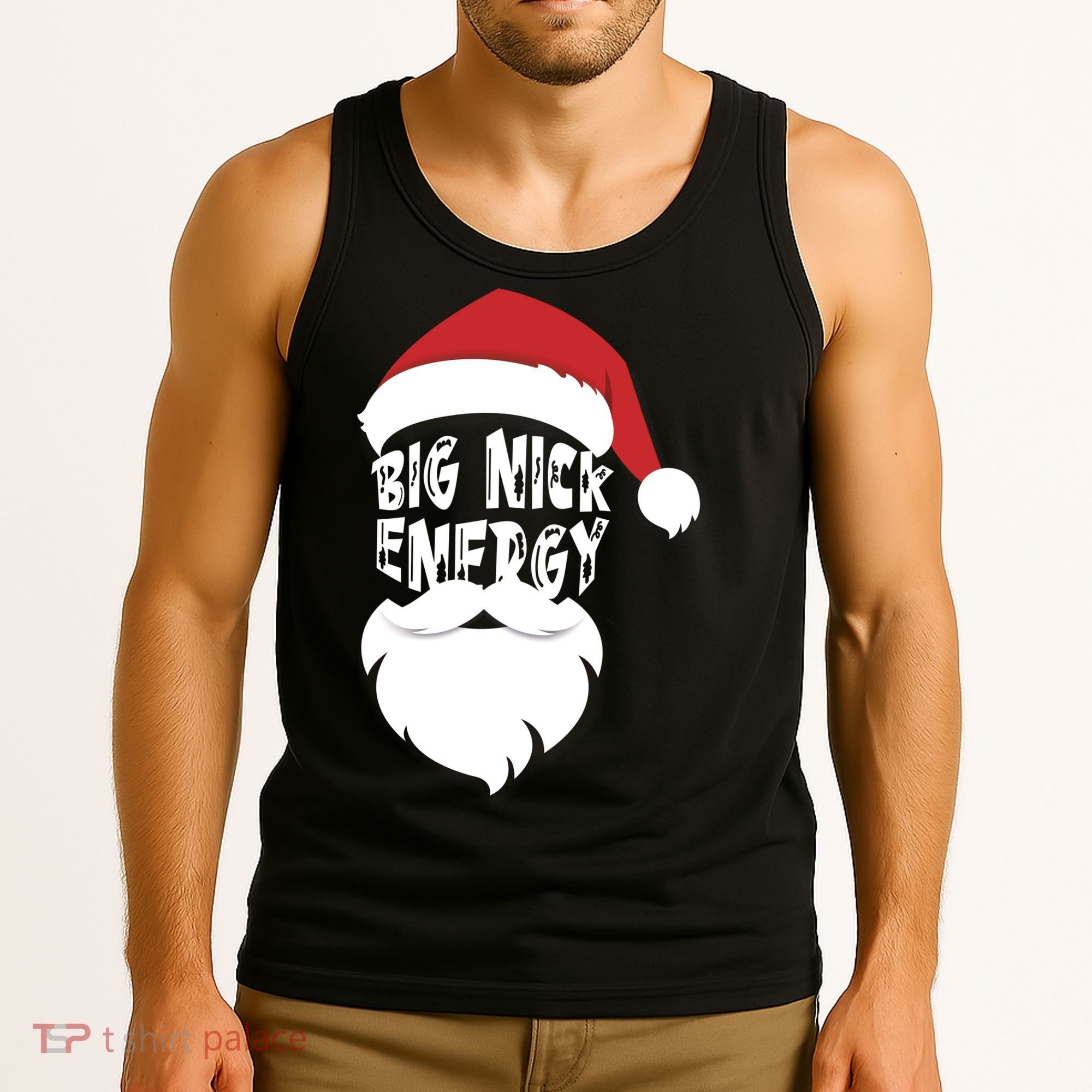 Big Nick Energy Funny Xmas Santa Hipster Tank Top