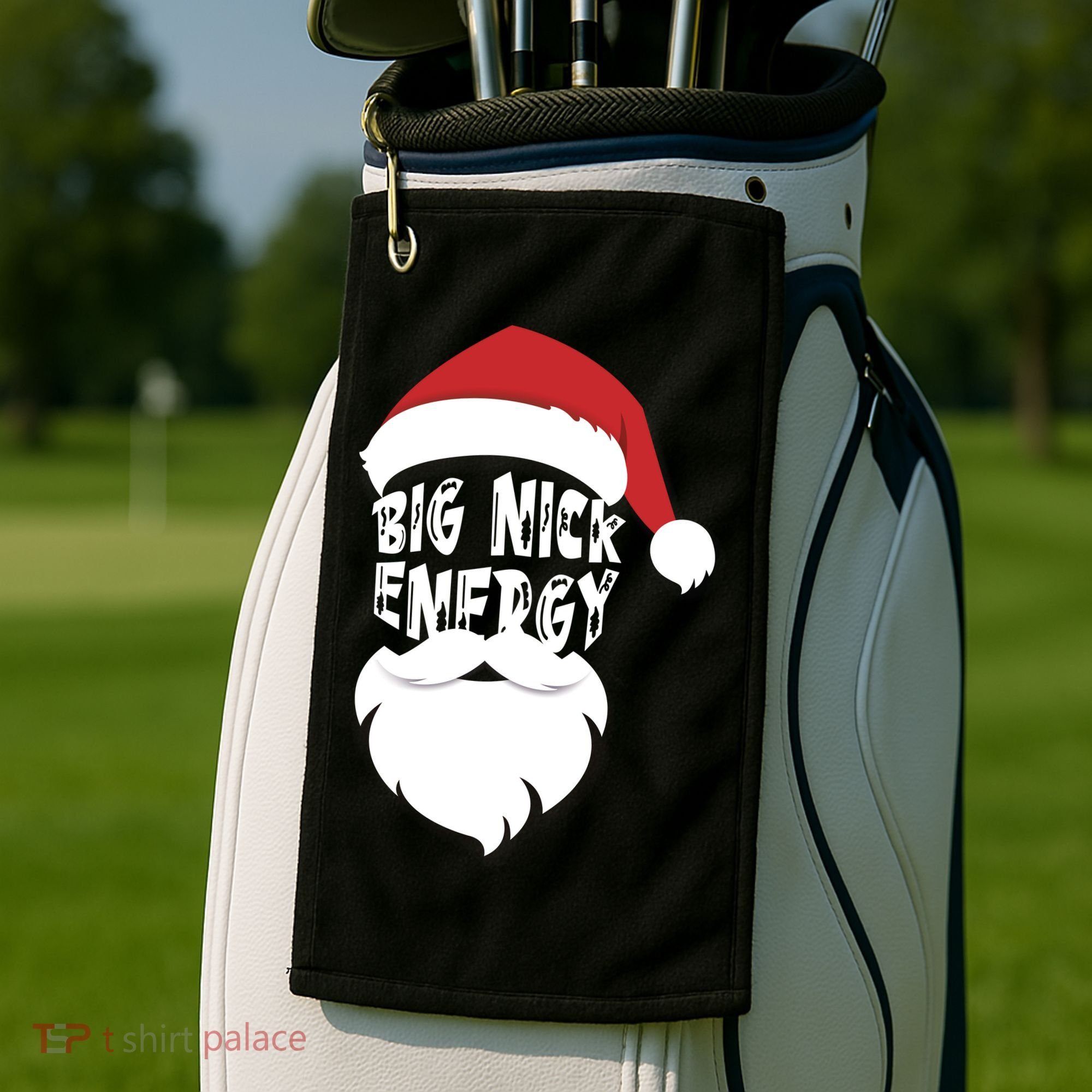 Big Nick Energy Funny Xmas Santa Hipster Golf Towel