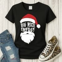 Big Nick Energy Funny Xmas Santa Hipster Women's T-Shirt thumb 3