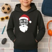 Big Nick Energy Funny Xmas Santa Hipster Kids Hoodie thumb 2