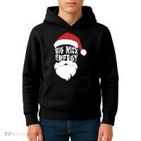 Big Nick Energy Funny Xmas Santa Hipster Kids Hoodie thumb 4