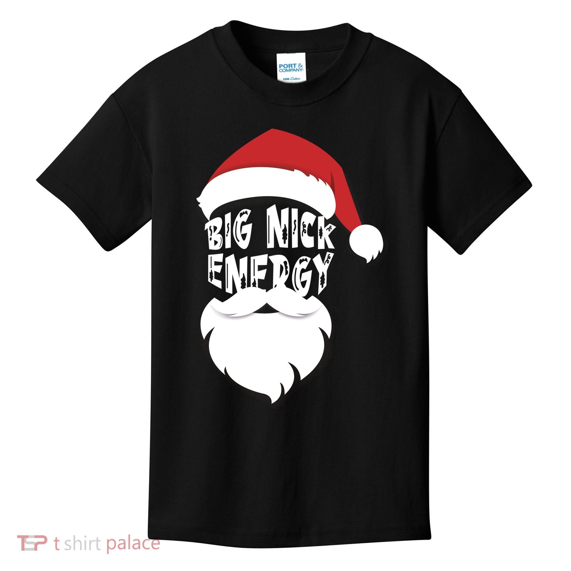 Big Nick Energy Funny Xmas Santa Hipster Kids T-Shirt