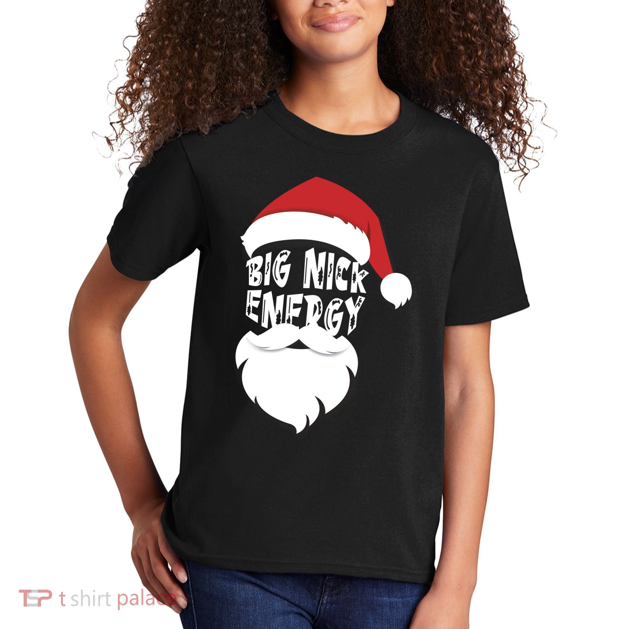 Big Nick Energy Funny Xmas Santa Hipster Kids T-Shirt