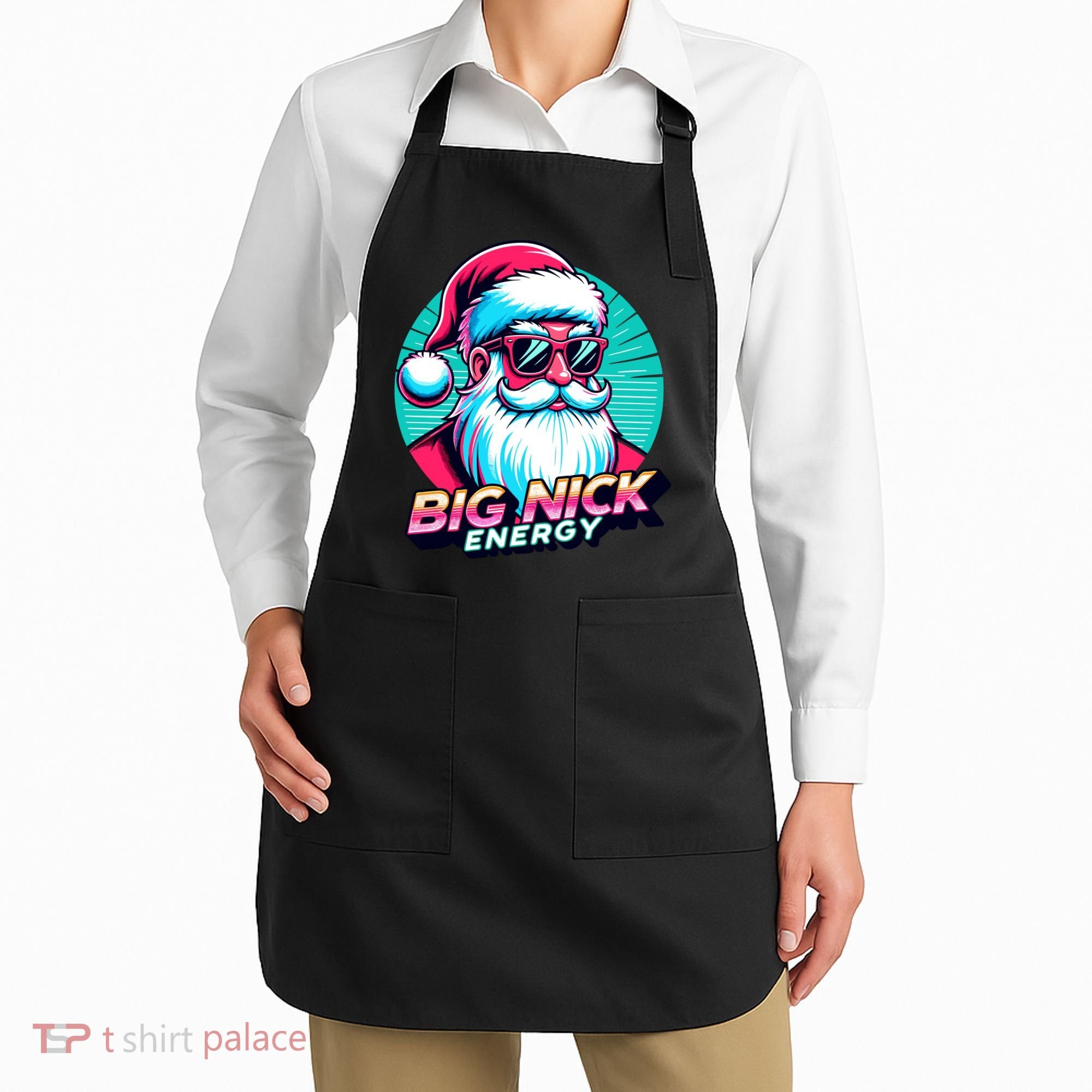 Big Nick Energy Funny Santa Christmas Apron
