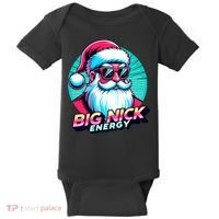 Big Nick Energy Funny Santa Christmas Baby Bodysuit thumb 0