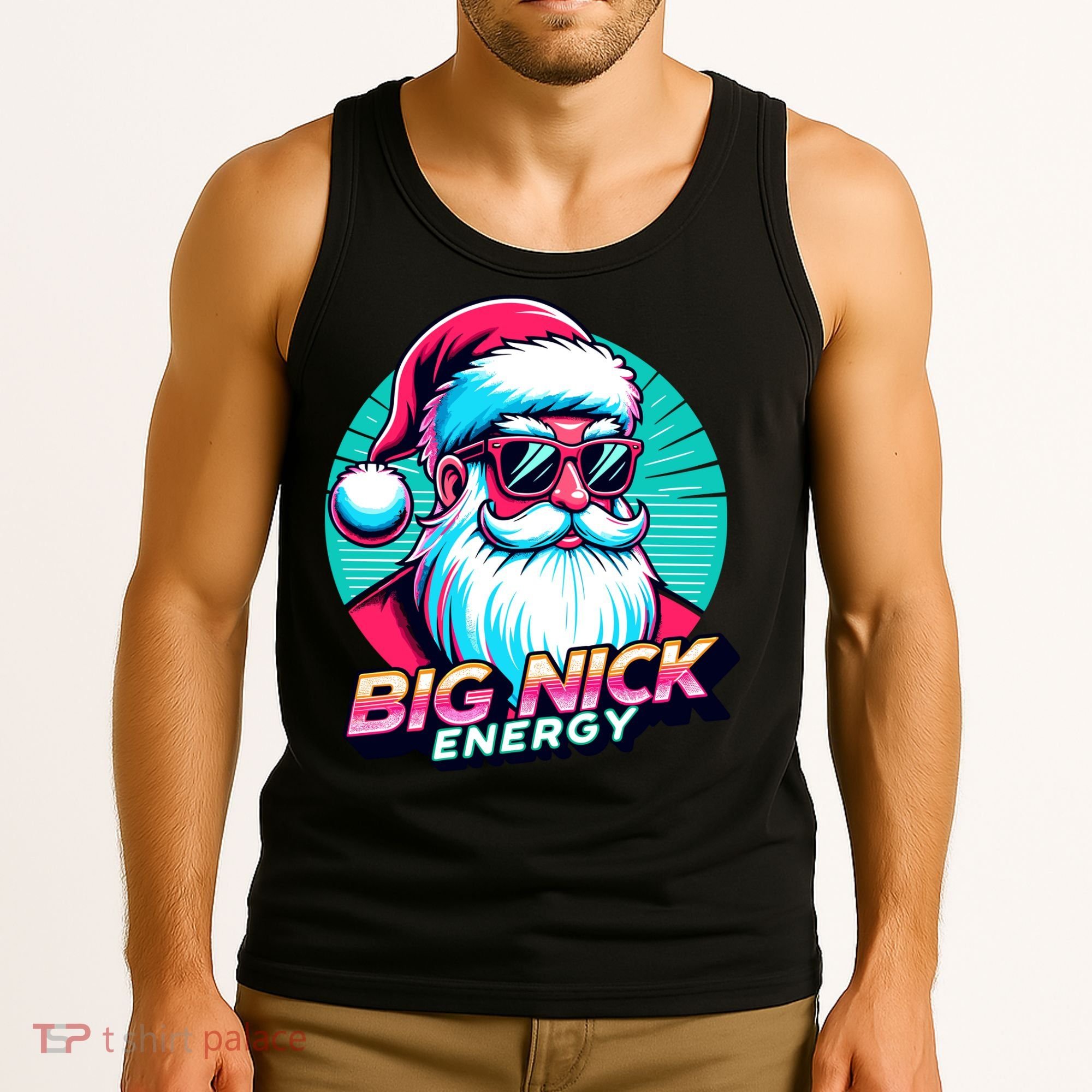 Big Nick Energy Funny Santa Christmas Tank Top