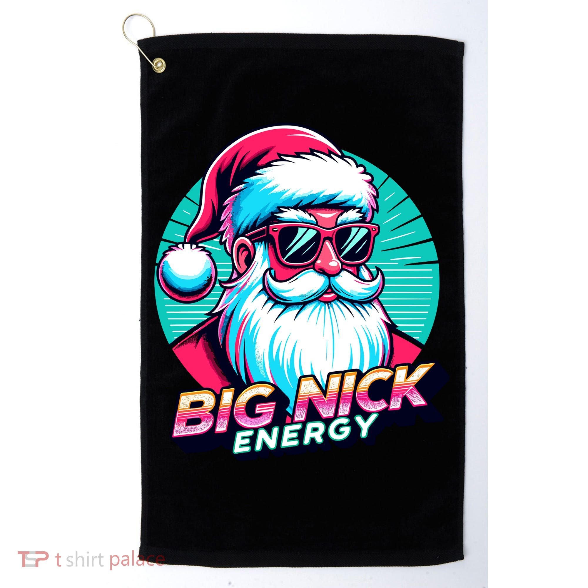 Big Nick Energy Funny Santa Christmas Golf Towel