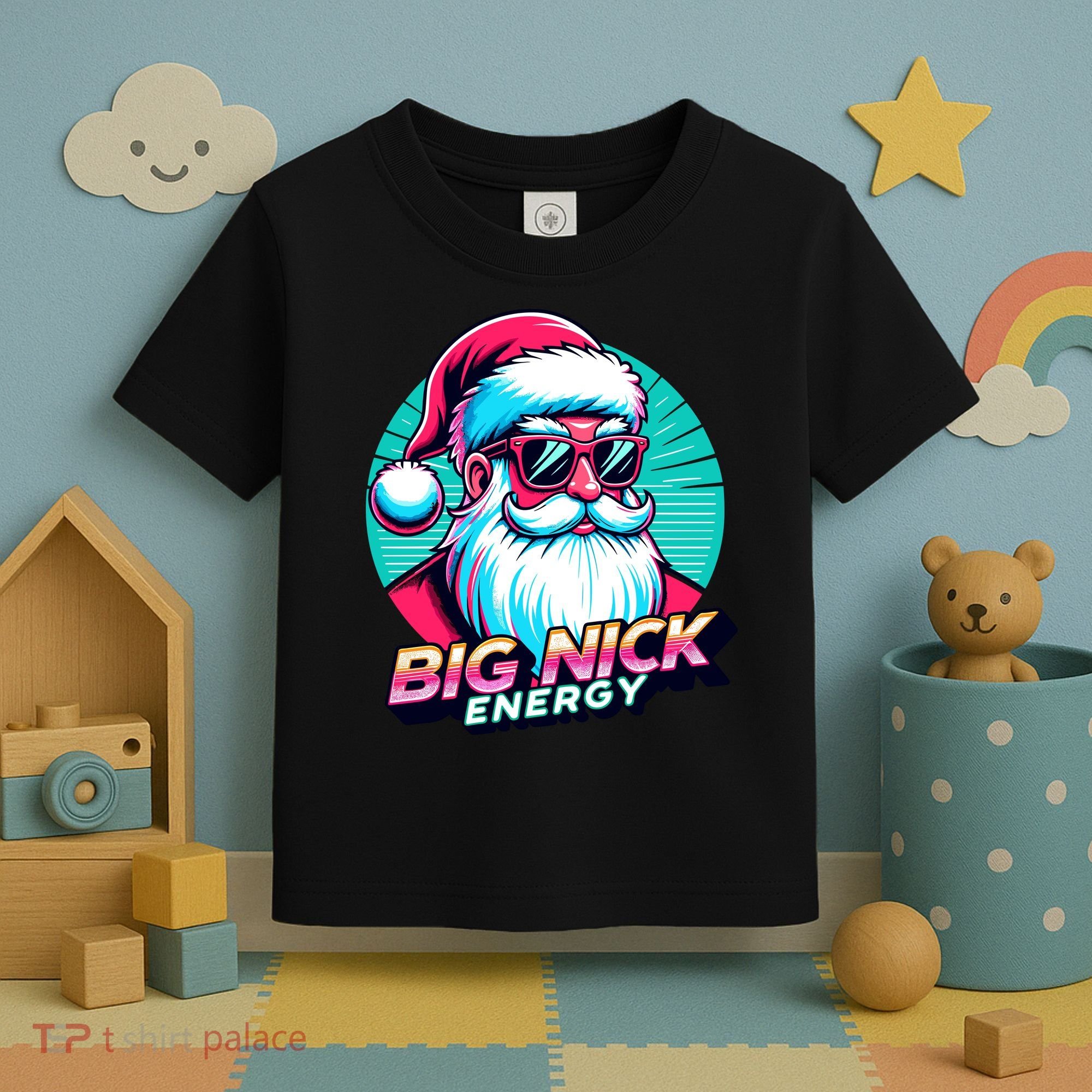 Big Nick Energy Funny Santa Christmas Toddler T-Shirt