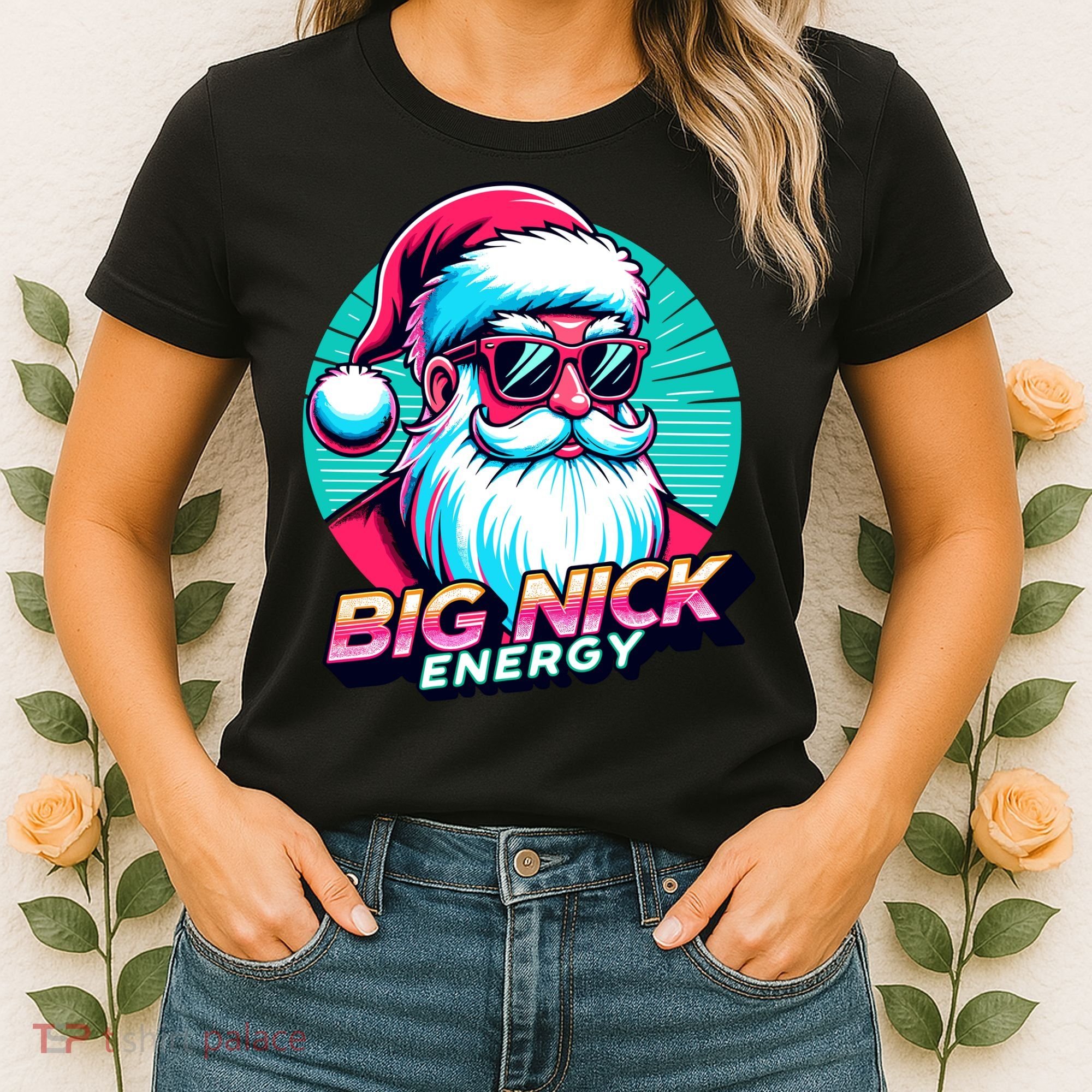Big Nick Energy Funny Santa Christmas Women's T-Shirt