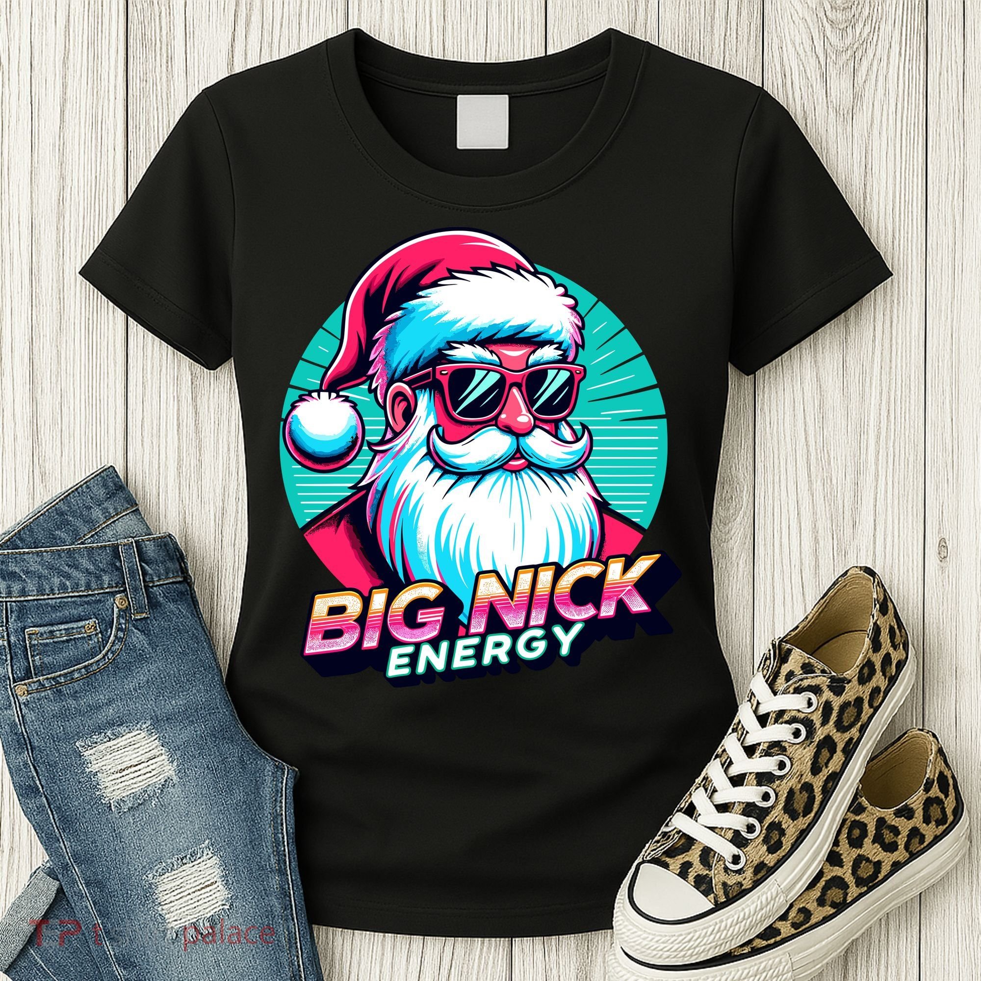 Big Nick Energy Funny Santa Christmas Women's T-Shirt