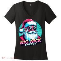 Big Nick Energy Funny Santa Christmas Women's V-Neck T-Shirt thumb 0