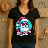 Big Nick Energy Funny Santa Christmas Women's V-Neck T-Shirt thumb 3