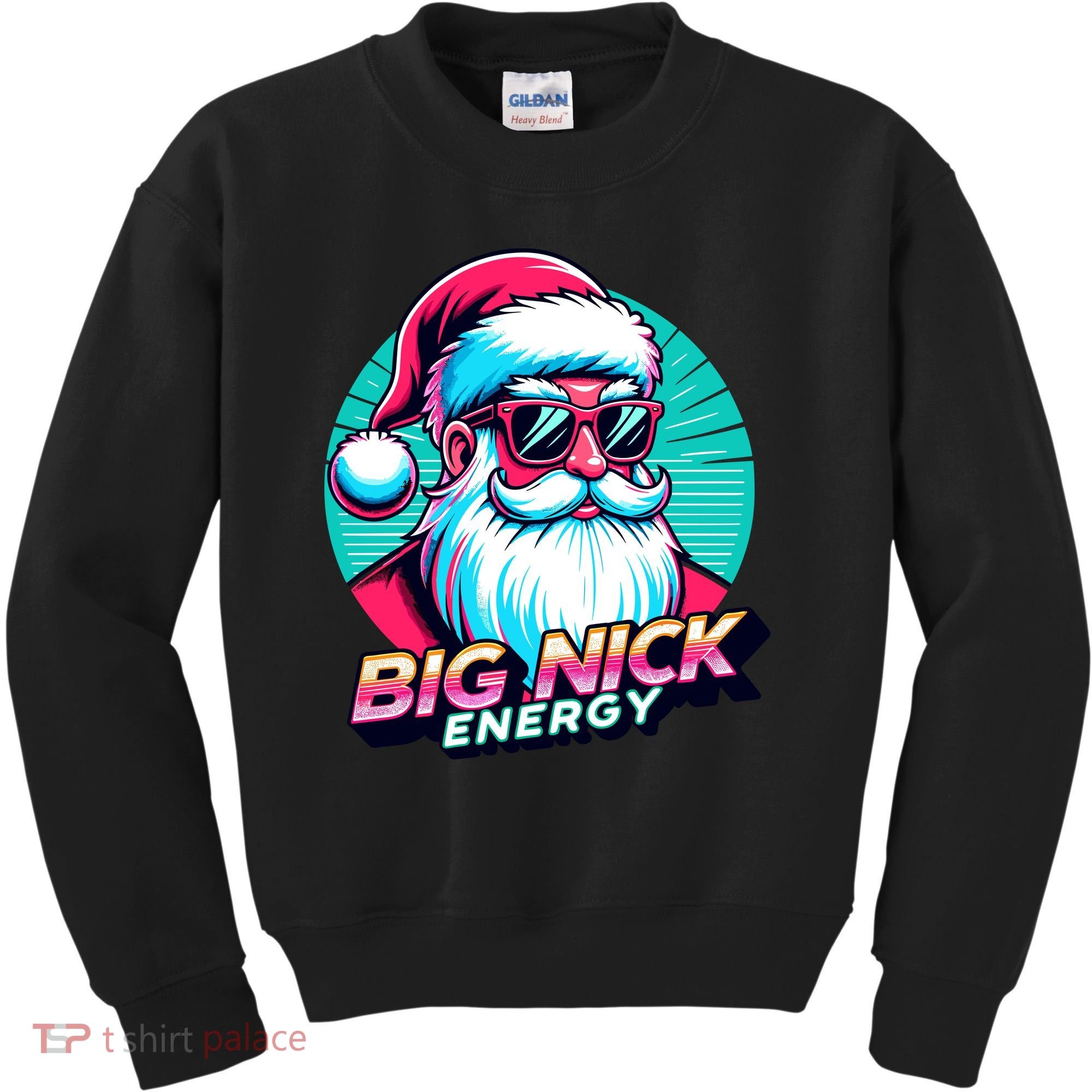 Big Nick Energy Funny Santa Christmas Kids Sweatshirt