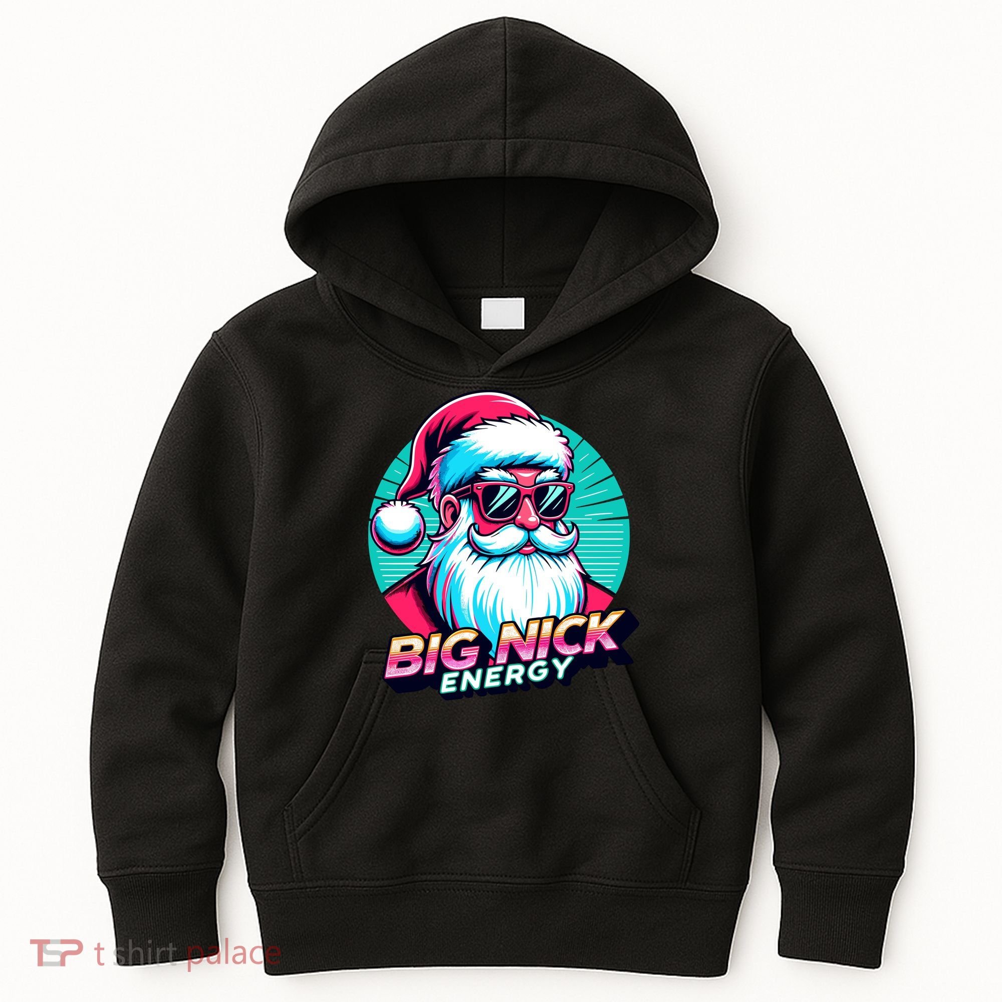 Big Nick Energy Funny Santa Christmas Kids Hoodie