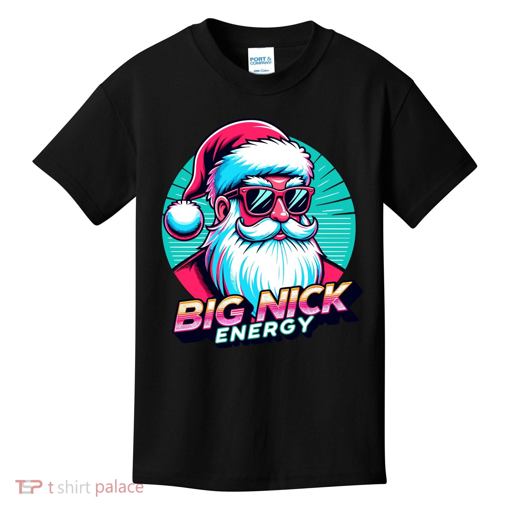 Big Nick Energy Funny Santa Christmas Kids T-Shirt