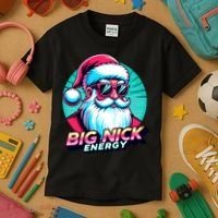 Big Nick Energy Funny Santa Christmas Kids T-Shirt thumb 3