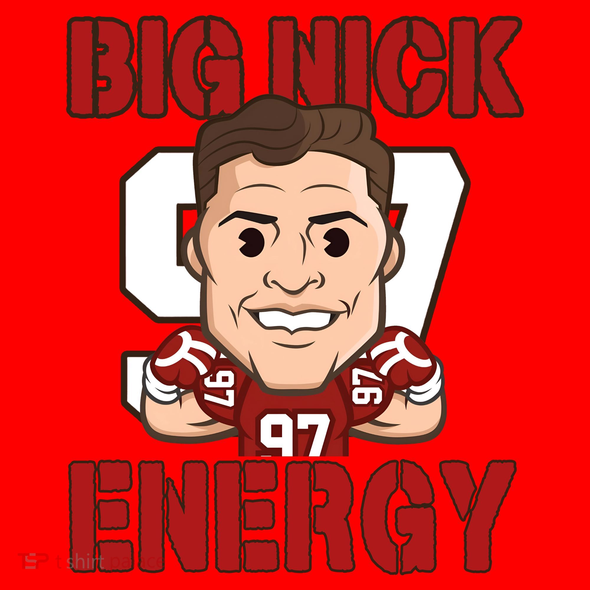 Big Nick Energy Nick 97 Football Player Bosa Fan Santa Hat