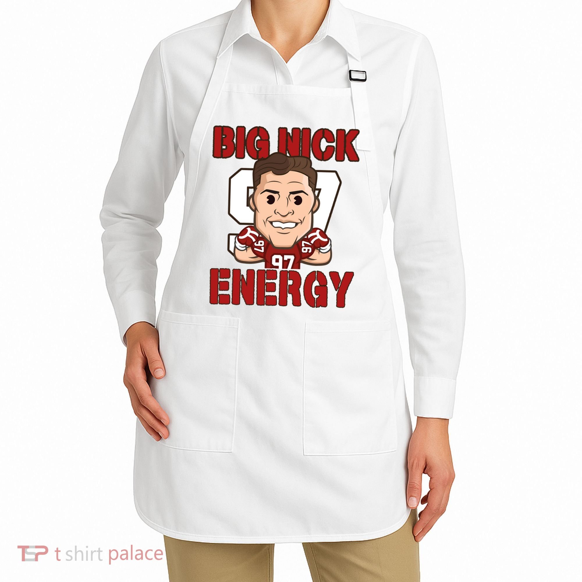 Big Nick Energy Nick 97 Football Player Bosa Fan Apron
