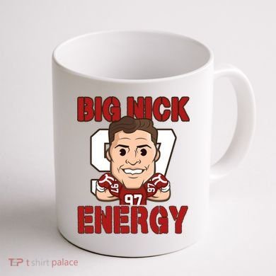 Big Nick Energy Nick 97 Football Player Bosa Fan Coffee Mug back