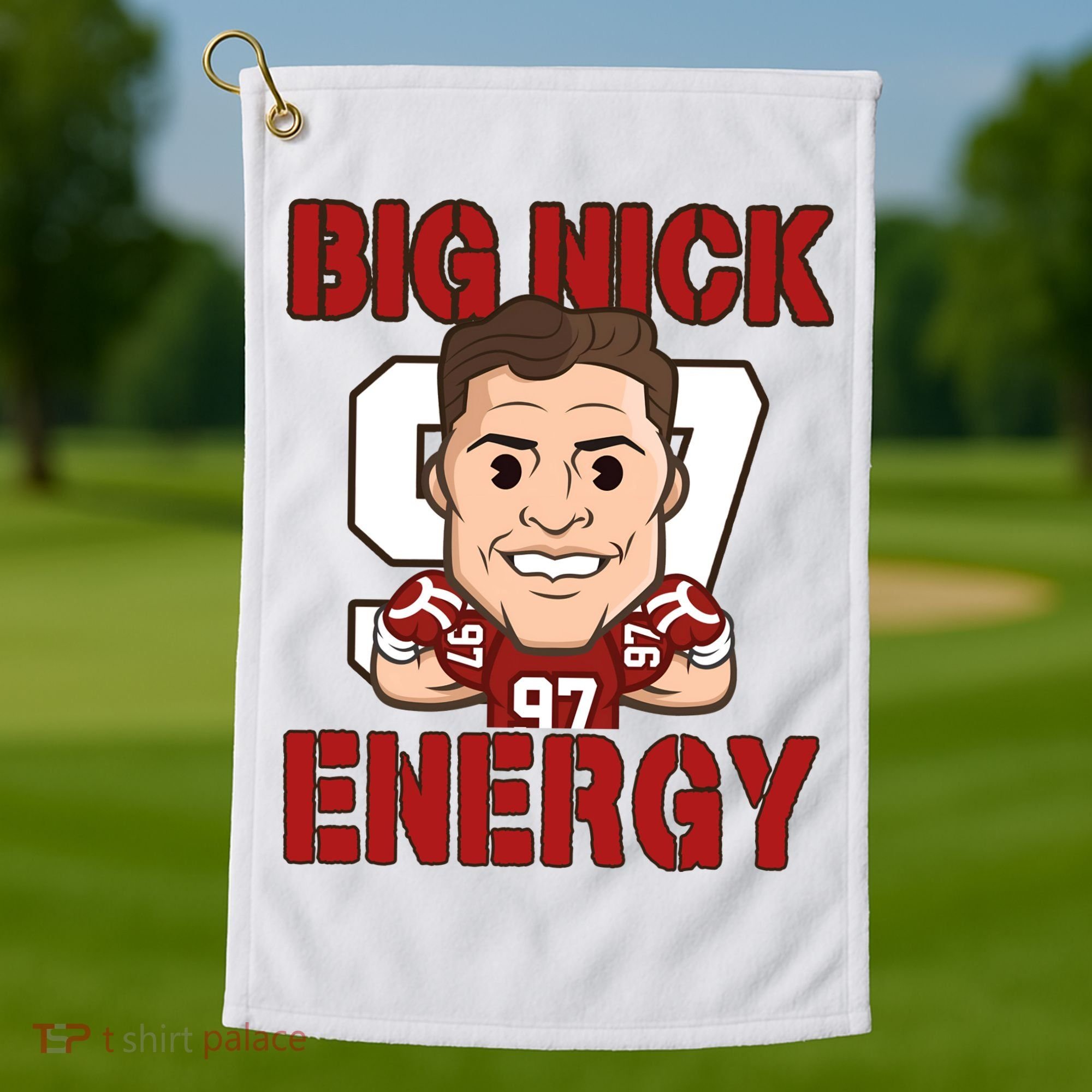 Big Nick Energy Nick 97 Football Player Bosa Fan Golf Towel