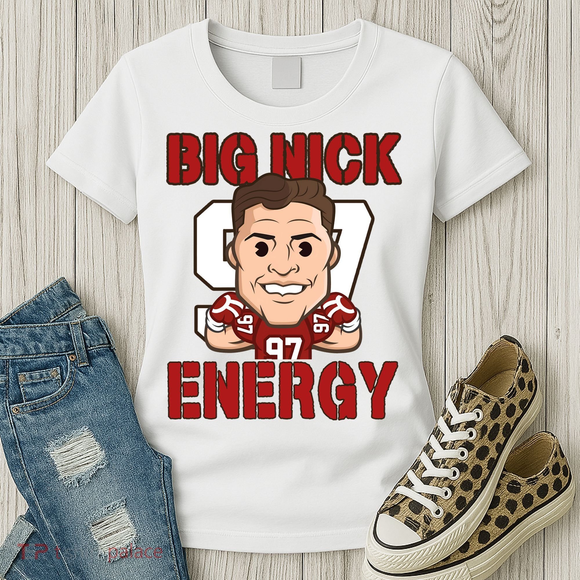 Big Nick Energy Nick 97 Football Player Bosa Fan Women's T-Shirt