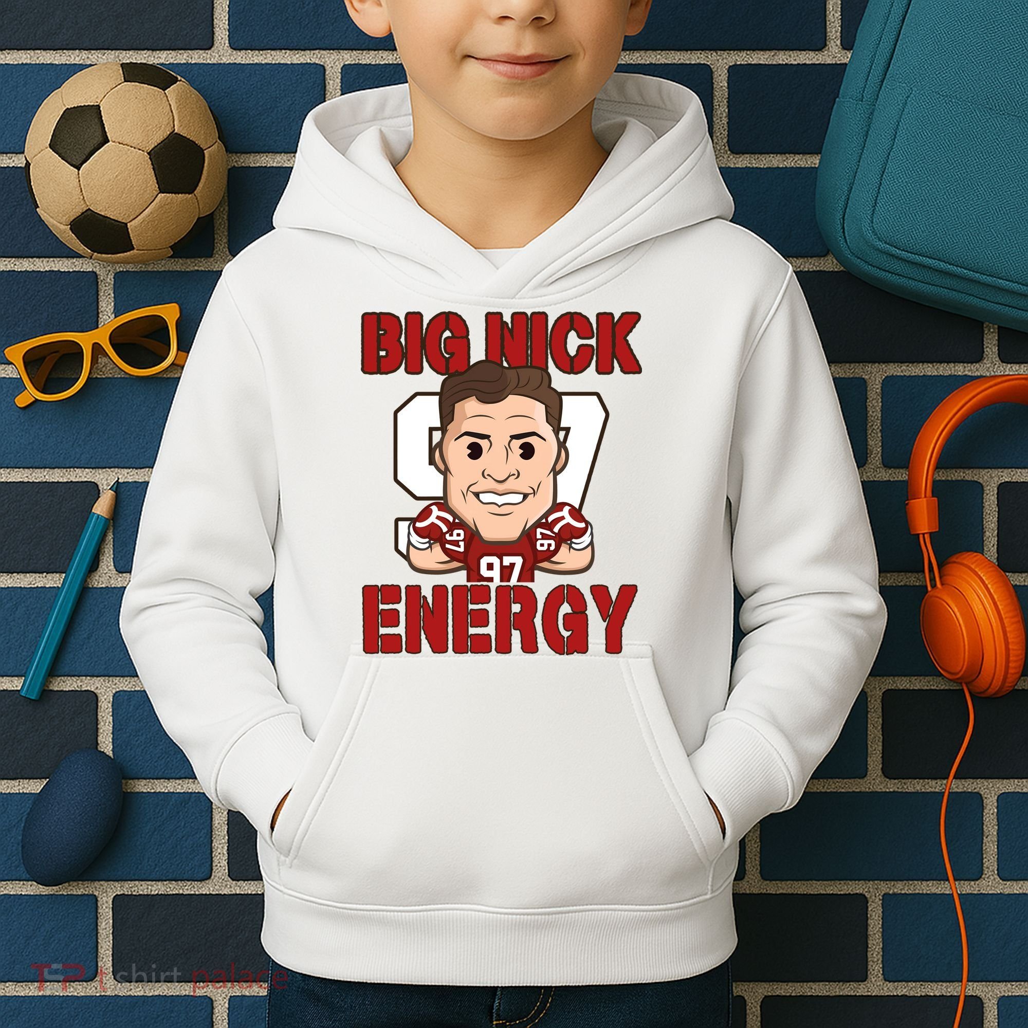 Big Nick Energy Nick 97 Football Player Bosa Fan Kids Hoodie