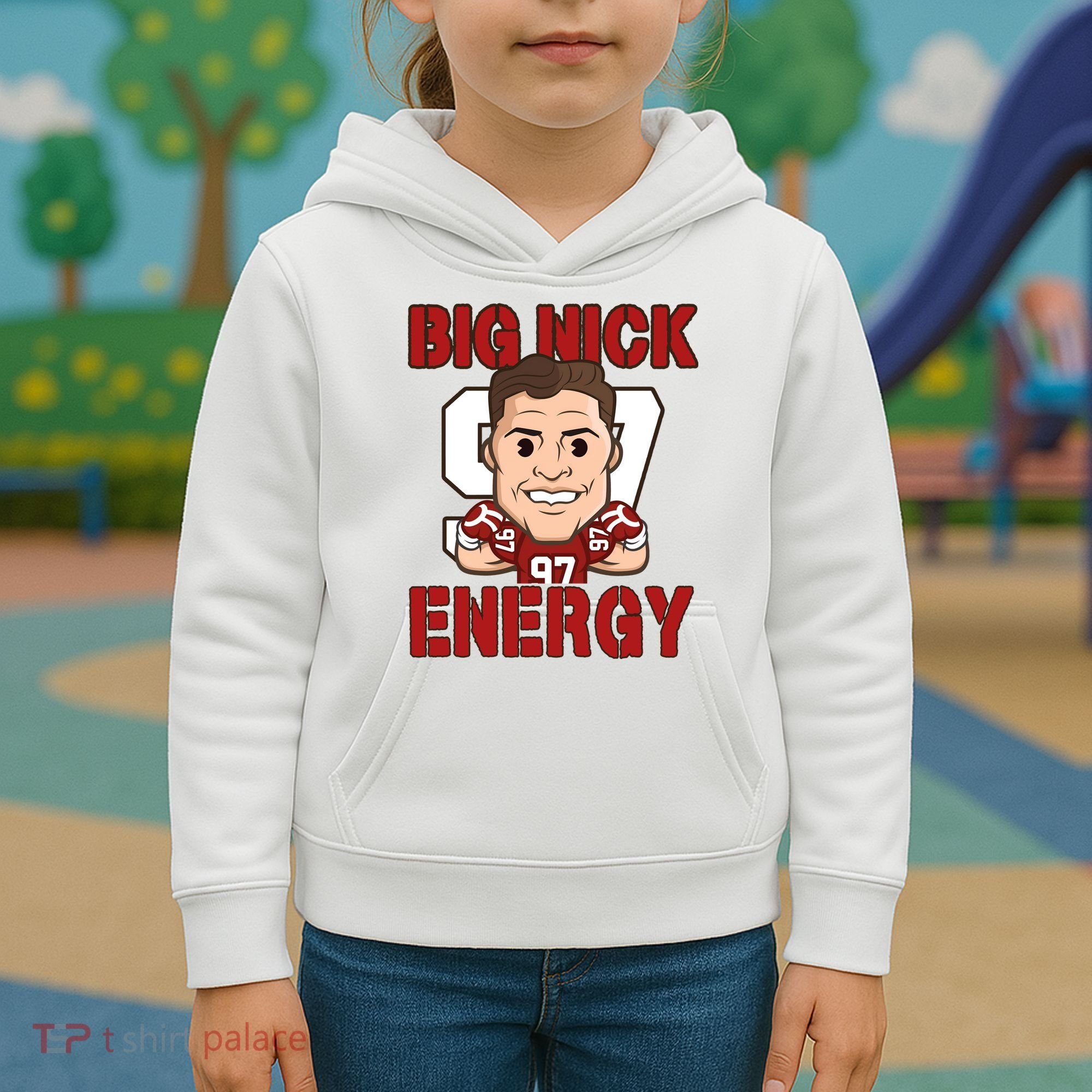 Big Nick Energy Nick 97 Football Player Bosa Fan Kids Hoodie