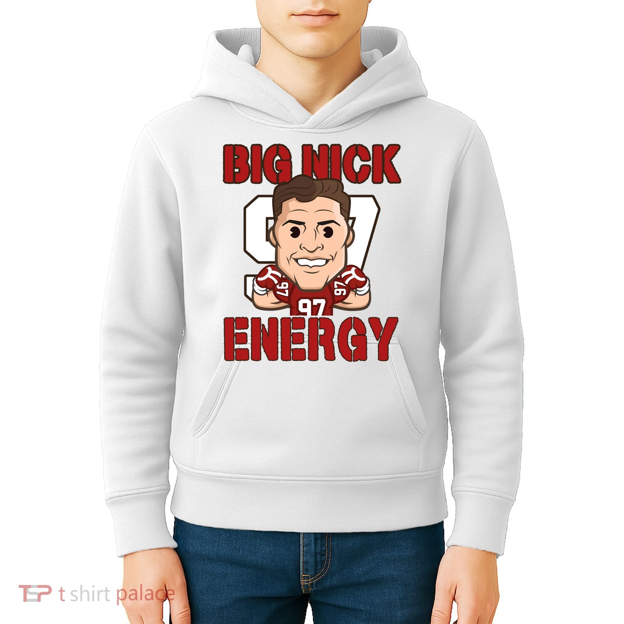Big Nick Energy Nick 97 Football Player Bosa Fan Kids Hoodie