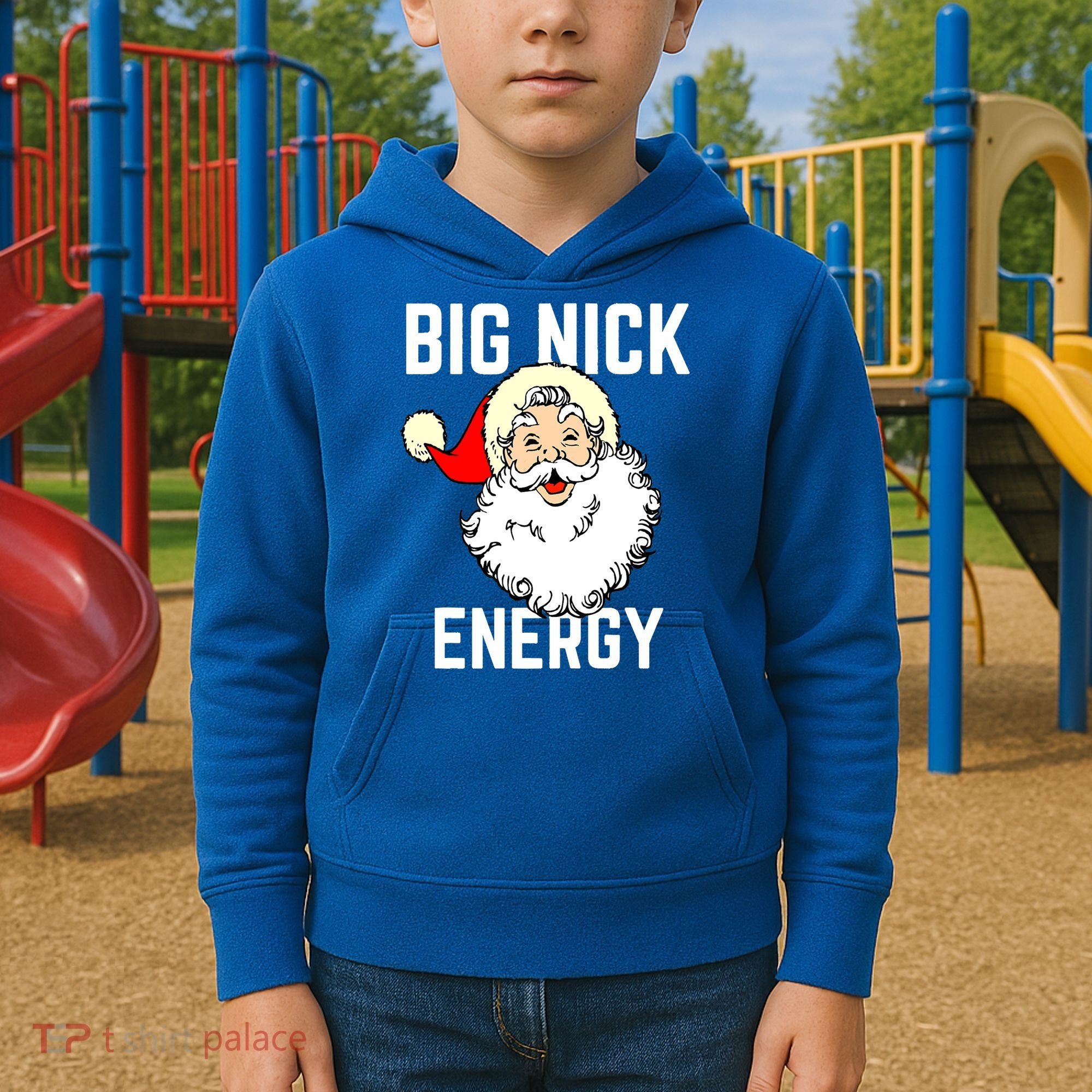 Big Nick Energy Funny Xmas Christmas Gift Kids Hoodie