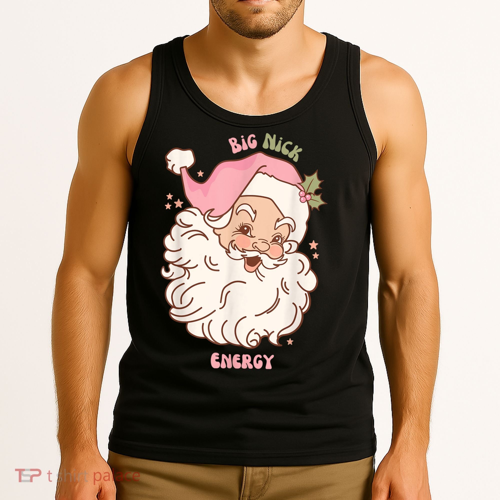 Big Nick Energy Shirt Santa Xmas Funny Christmas Tank Top