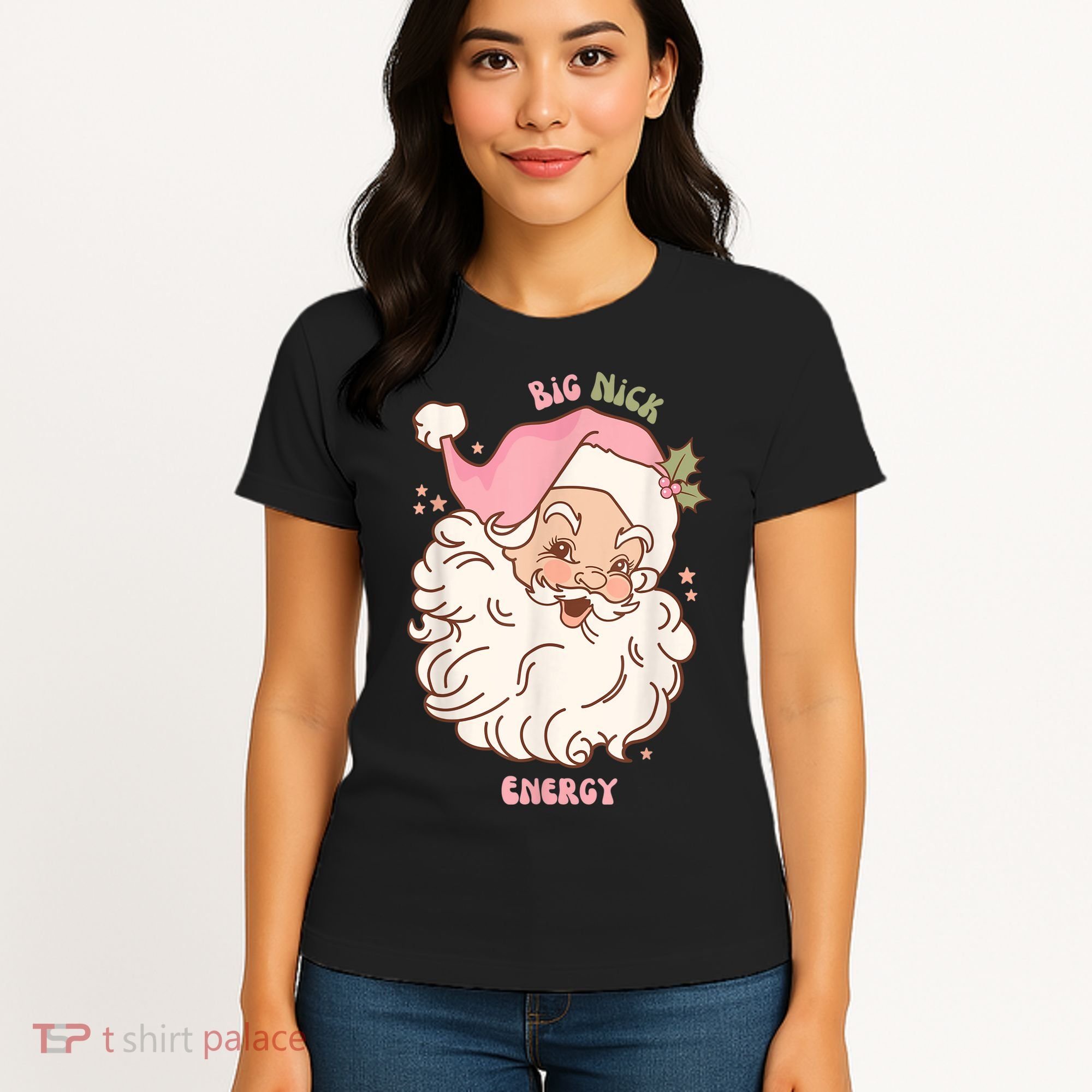 Big Nick Energy Shirt Santa Xmas Funny Christmas Women's T-Shirt