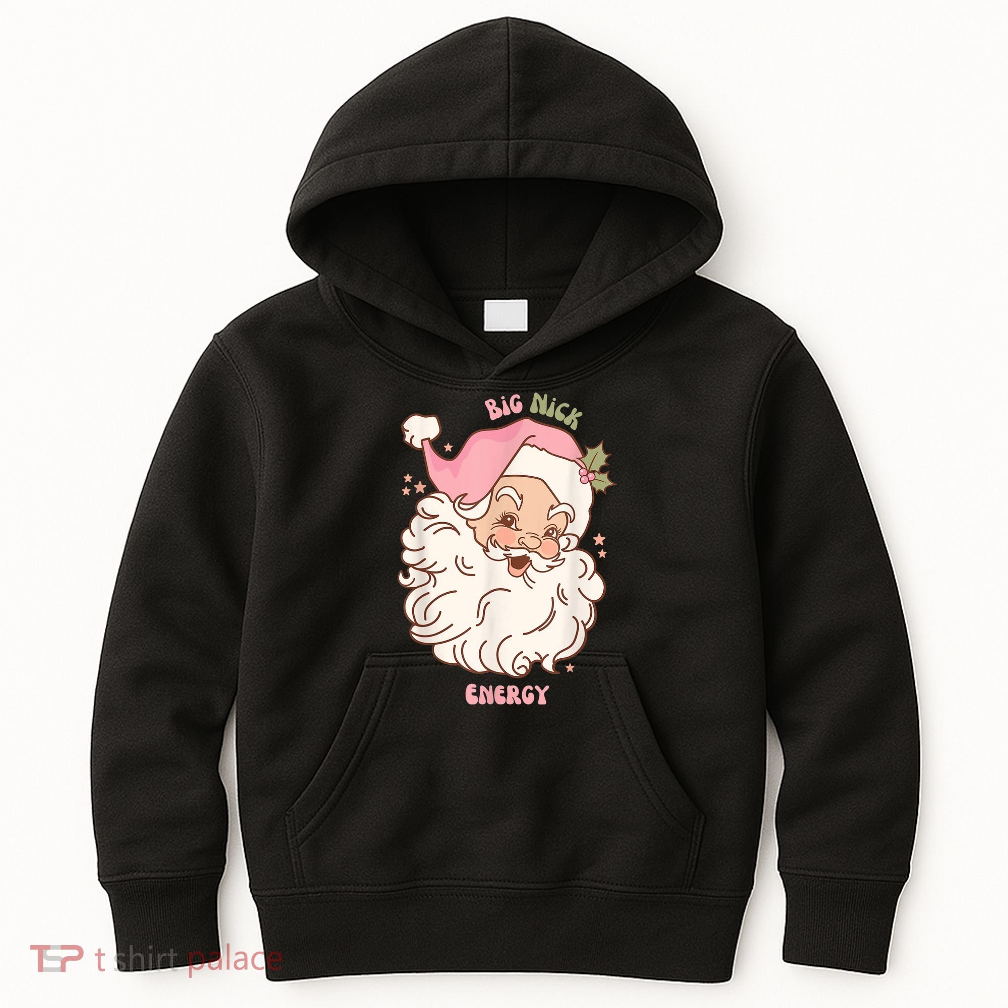 Big Nick Energy Shirt Santa Xmas Funny Christmas Kids Hoodie