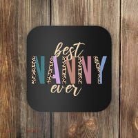 Best Nanny Ever Cheetah Cute Gift Coaster thumb 0