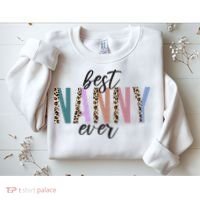Best Nanny Ever Cheetah Cute Gift Sweatshirt thumb 2