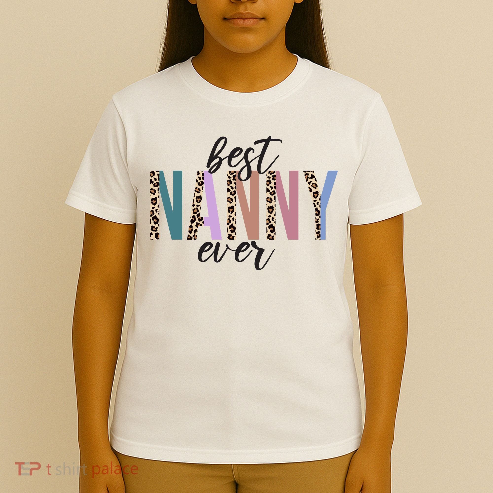 Best Nanny Ever Cheetah Cute Gift T-Shirt