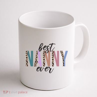 Best Nanny Ever Cheetah Cute Gift Coffee Mug back