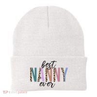 Best Nanny Ever Cheetah Cute Gift Beanie thumb 0