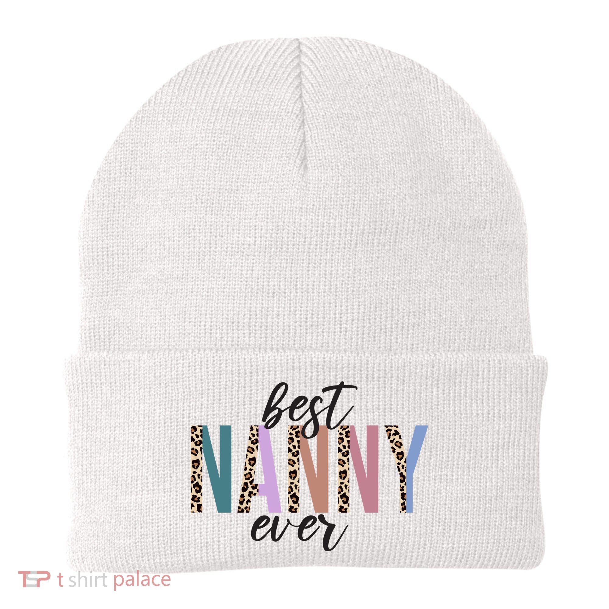 Best Nanny Ever Cheetah Cute Gift Beanie